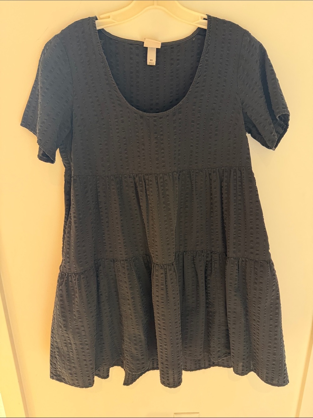 a new day Black Textured Tiered Short-Sleeve Tunic